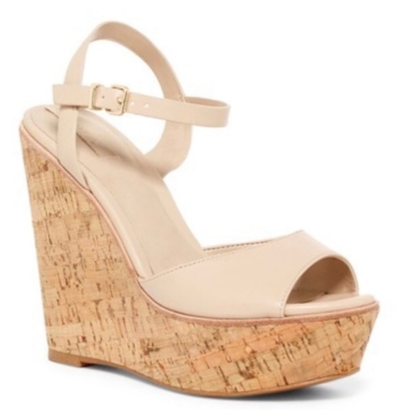 Size 9 ALDO Tan Aralinna Wedge Platform Sandal - Picture 1 of 4